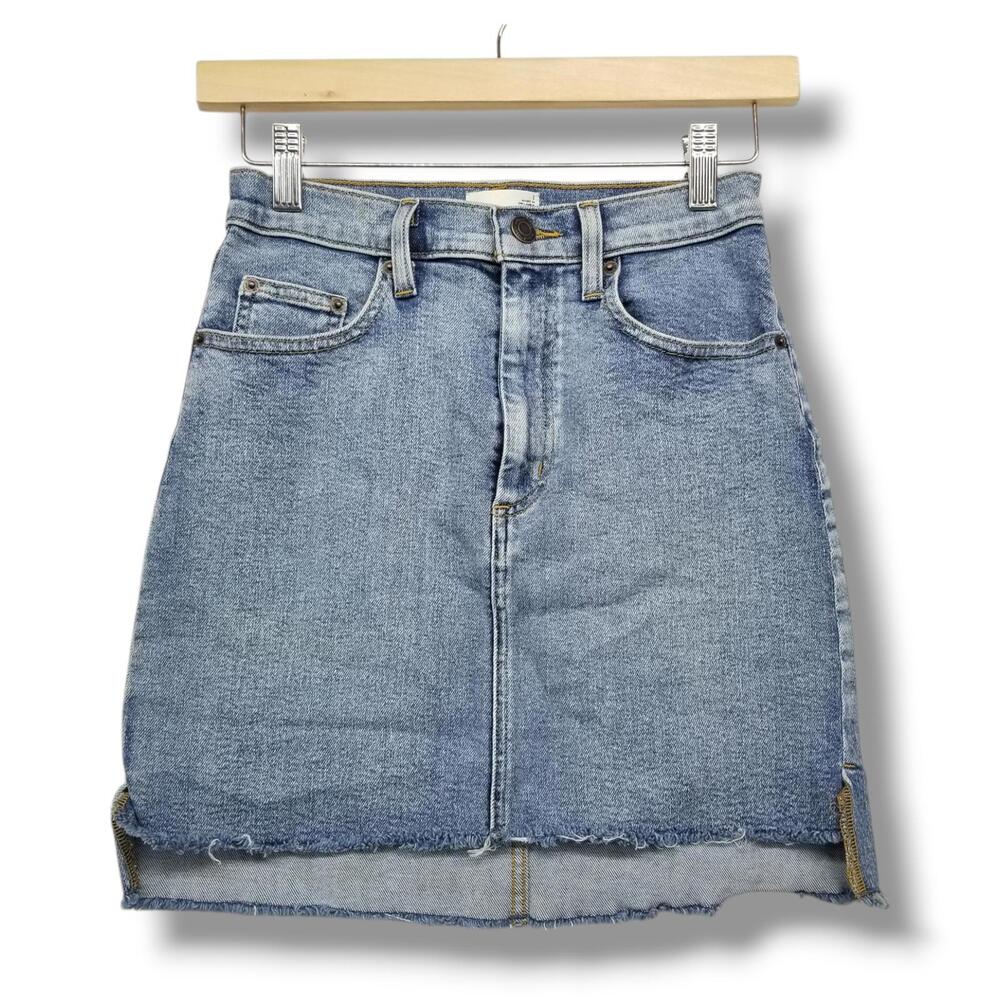 Wilfred Free Jean Denim Mini Skirt 2 Raw‎ Hem Aritiza